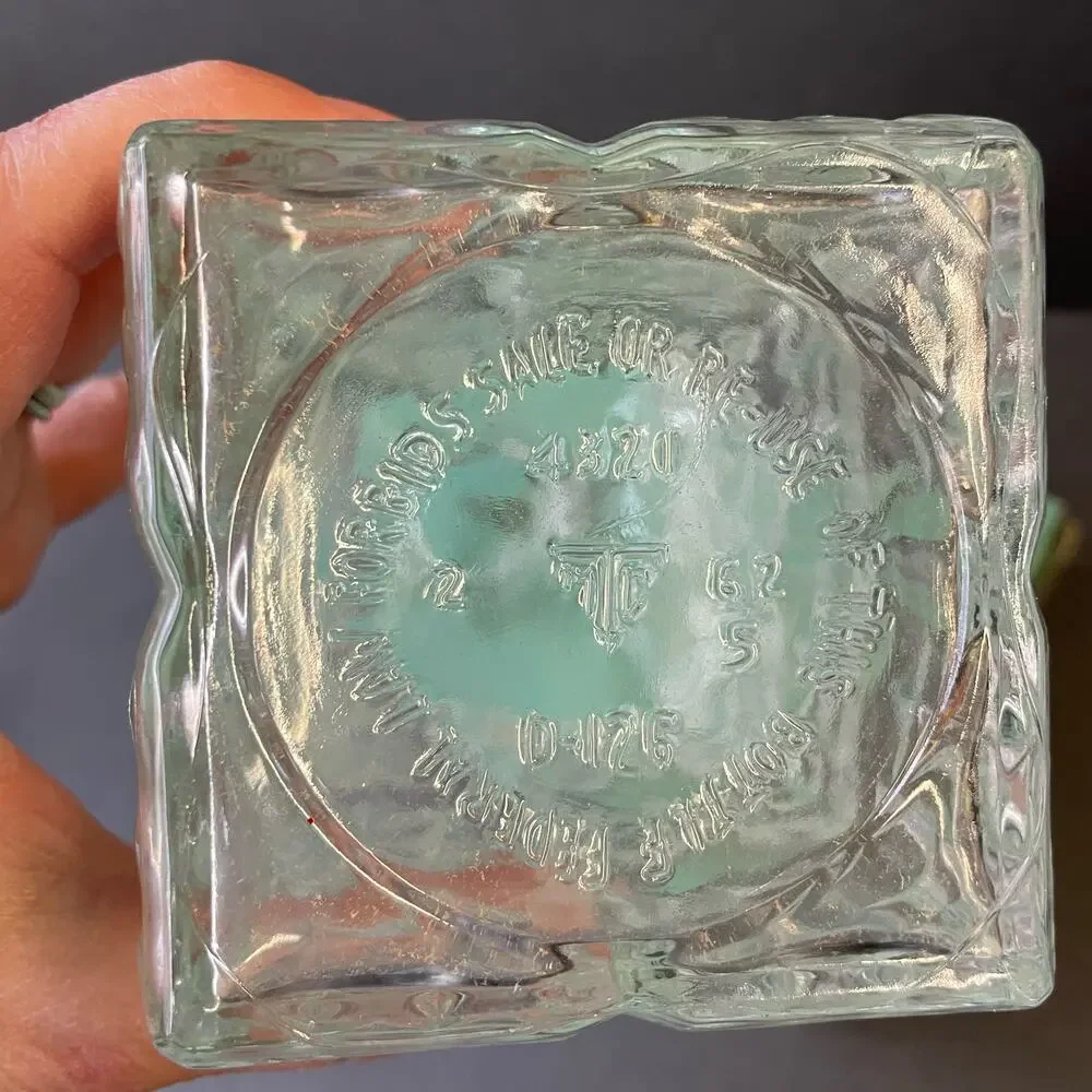 Vintage Clear Quilted Pressed Glass Bottle Bar Decor